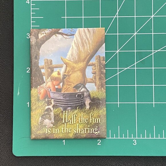 Combo Leanin' Tree Greeting Card/Magnet Horse Cats Child Country Don Crook© VTG - Picture 11 of 11